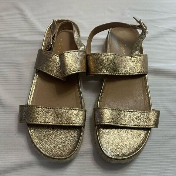 Vionic Gold Strappy Leather Sandals Size 11 - Picture 2 of 9